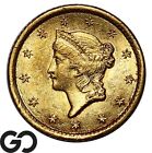 1852-O Gold Dollar, $1 Gold Dollar Type 1, Nice Lustrous Choice Bu+ Better Date