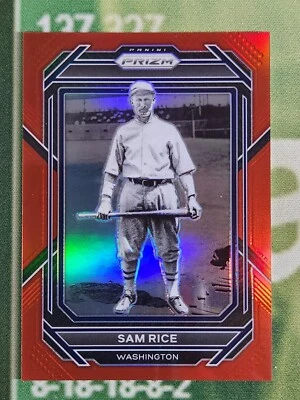 2023 Prizm Baseball Sam Rice #186 Red Prizm Parallel /199 Washington Senators - Image 1 of 2