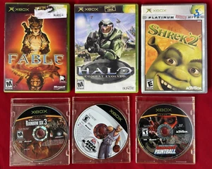 Lot of 6 Original Xbox Games(Fable/Halo Combat Evolved/Shrek2+More) Tested+Works - Picture 1 of 24