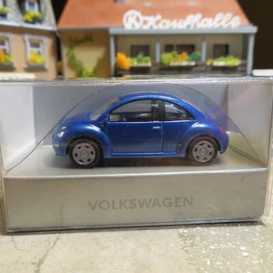 Wiking H0 1:87 VW New Beetle 1998 azul negro VW modelo original NUEVO EMBALAJE ORIGINAL - Imagen 1 de 4