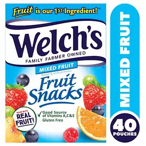 Made With Real Fruit Fruit Snacks, Mixed Fruit, 0.8 oz, 40 Count - Picture 1 of 8