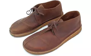 Clarks Originals Desert Trek Mens Size 11.5 Split Toe Shoe Brown Beeswax Leather - Picture 1 of 9