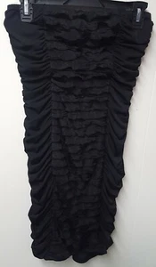 Studio Y Maurices Dress Size Small Black Ruffled Strapless Bodycon Wiggle New! - Picture 1 of 4