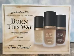 TOO FACED Born This Way Foundation 3-Shade Sample Card SNOW * LIGHT BEIGE * CHAI - Bild 1 von 3