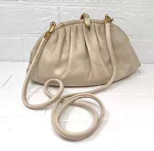 Vintage Gucci Cream Soft lamp Leather Clutch Shoulder Bag - Picture 1 of 10