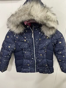 Zero XPosur Kinder Mädchen blau gold Sterne warm Winter Mantel Jacke 4/5 rosa Futter - Bild 1 von 7