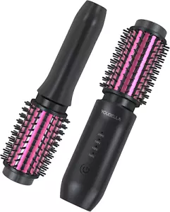 Cordless Hair Curling Iron Brush, Mini Travel Hot Straightener Comb, 3-In-1 Port - Picture 1 of 9
