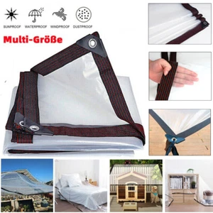 Abdeckplane Wasserdicht Transparente Plane mit Ösen Fensterplane Schutzplane - Bild 1 von 17