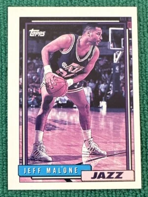 1992-93 Topps 🏀 Error de espalda en blanco 🏀 Jeff Malone 🏀 Utah Jazz 🎵 Foto 1 de 2