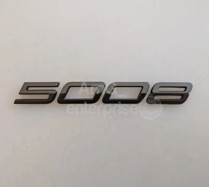 Dark Satén Gris Coche Frente / Trasera Número Emblema Insignia para Peugeot 5008 - Imagen 1 de 6