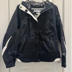 Columbia Titanium OmniTech Mujer’s Chaqueta de Lluvia Mediana Negra Cremallera Completa Con Capucha - Imagen 1 de 15