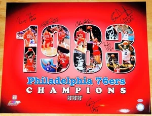 Signed 16x20 1983 Philadelphia 76ers Photo signed by BOBBY JONES, 5 Others, JSA - Picture 1 of 1