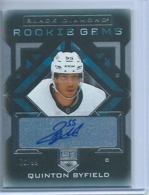 Quinton Byfield Rookie Gems Auto /99 2021-22 Upper Deck Black Diamond - Image 1 of 2