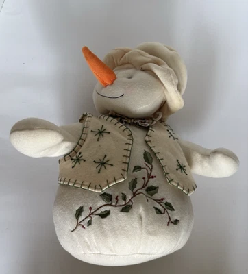 Dan Dee Collectors Choice Plush Snowman Toy Stuffed Animal With Vest & Holly - Image 1 of 4