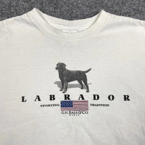 Vintage 90s GH Bass Black Labrador Dog Shirt Kids Size Small American Flag USA - Picture 1 of 11