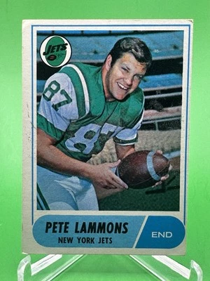 PETE LAMMONS 1968 Topps #143 - VG - Gum/Wax Stain on Front -Jets - Image 1 of 2