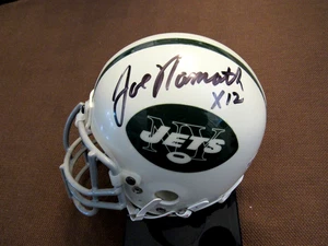 JOE NAMATH MAYNARD SNELL BOOZER 1969 SBC JETS SIGNED AUTO MINI HELMET JSA BEAUTY - Picture 1 of 6
