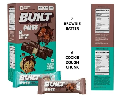 Built Bar Puff & Chunk 蛋白棒,品种包,13 克拉 — 第 1/2 张图片