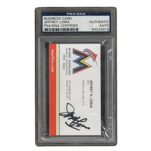 Jefferey H Loria Autographed Signed Owner of the Miami Marlins Business Card PSA - Picture 1 of 2