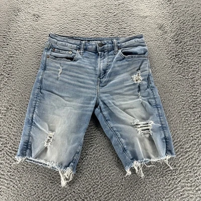 American Eagle Cut Off Shorts Mens Size 31 Blue Light Wash Cotton Stretch Slim - Image 1 of 4