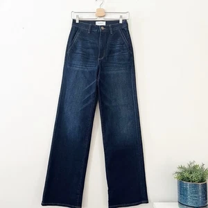Evereve The Ever Trouser Denim Jeans Dark Wash High Rise Size 25 - Picture 1 of 5