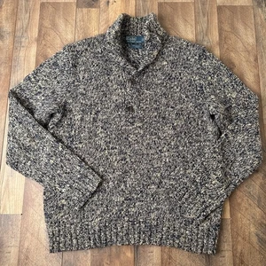 Polo Ralph Lauren vintage maglione collo sciallato uomo grande maglia grigia 6834 - Foto 1 di 9