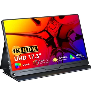 UPERFECT 17.3" 3840x2160 USB C Monitor 4K Portable Monitor Display HDMI Gaming - Picture 1 of 11