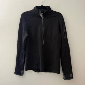 Smartwool Merino Wool Quarter Zip Pullover Top Women's Black Athleisure - Picture 1 of 9