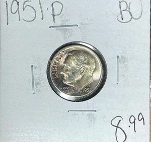 1951-P ROOSEVELT SILVER DIME ~ BU ~BEAUTIFUL COIN~ - Picture 1 of 2