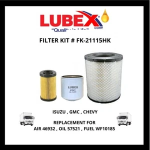 ISUZU FILTERS   GMC, CHEVY NPR,NQR,W3500,W4500,W5500 FILTER KIT NO. FK-21115HK - Bild 1 von 3