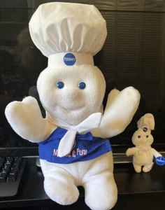 Vintage 1998 Pillsbury Dough Boy Giggling 16” Plush Doll & Tiny Boy - Picture 1 of 1