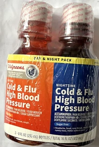 Daytime And Nighttime Cold And Flu High Blood Pressure 8oz. Each Exp. 02/26 - Picture 1 of 11