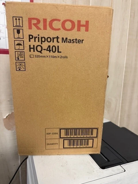 Ricoh Priport Master HQ-40L Genuine Rolls 320mm x 110m , 2 rolls. 893196 - Image 1 of 1