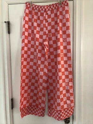 Nuevo con etiquetas Pantalones para dormir pijama Anthropologie Liv Lee rosa a cuadros M Foto 1 de 4