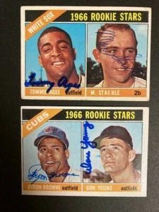 Tommie Agee & Marv Staehle Signed 1966 Chicago White Sox Rookie Stars COA - Picture 1 of 1