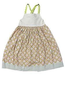 HANNAH KATE Dress Girls Sz 7 Custom Boutique Floral Halter Tie Adjustable Easter - Picture 1 of 7