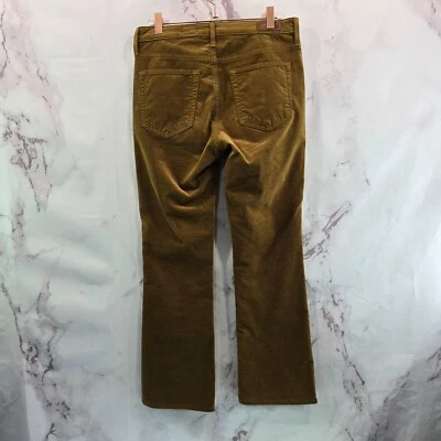 Pantalón AG Adriano Goldschmied Mujer 27 Dorado Terciopelo Acampanado Jodi Corto Tiro Alto Delgado Foto 1 de 4