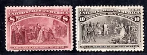 US 1893 COLUMBUS SCOTT #236-237 MINT ORIGINAL GUM HINGED - Picture 1 of 2
