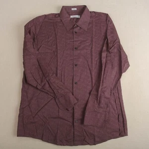 Camicia viola Calvin Klein manica lunga modello paisley con bottoni taglia XL - Foto 1 di 8
