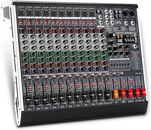 QST Audio Mixer 12 Channel DJ Equipment with Bluetooth USB Console Sound Board - Picture 1 of 9