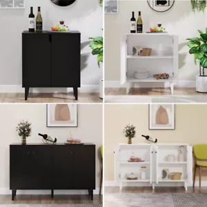 Wood Sideboard Storage Cabinet with Door Shelf Living Room TV Stand Cupboard NEW - Picture 1 of 81