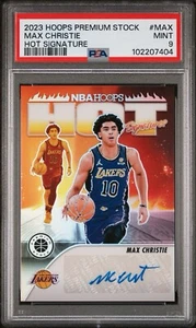2023 Hoops Premium Stock Max Christie Hot Signature #HS-MAX Prizm LAL- PSA 9๐ฅ - Picture 1 of 6