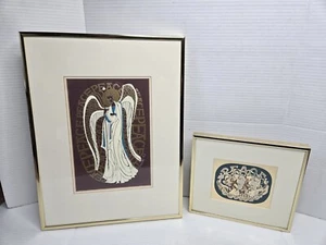 Vintage Serigrafien Kunst signiert Anita Gronendahl Friedensengel Cherub Bucks County - Bild 1 von 12