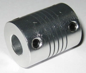 6 mm to 8 mm Shaft Flexible Coupling - 6mm to 8mm - Aluminum Flex Coupler - Picture 1 of 5