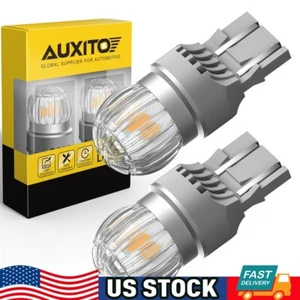 2x 7443 7440 LED Amber Yellow Turn Signal Parking DRL High Power Light Bulbs H - Picture 1 of 12
