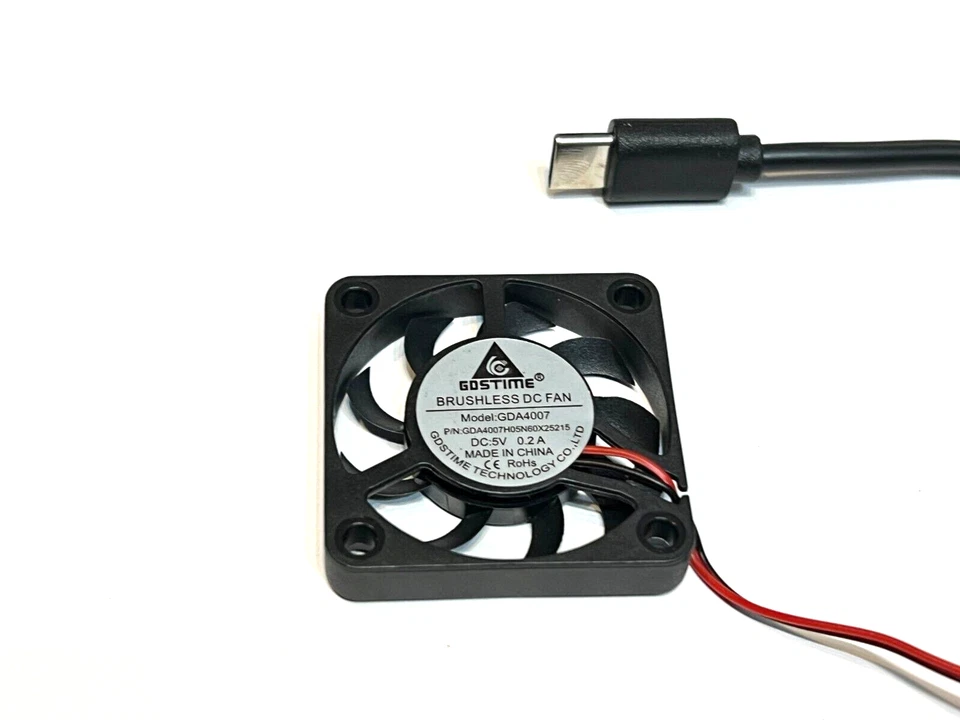 USB C разъем вентилятор 5v 4007 мини тонкий тихий 7 мм gdstime 2pin радиатор типа c A36 - Изображение 1 из 1