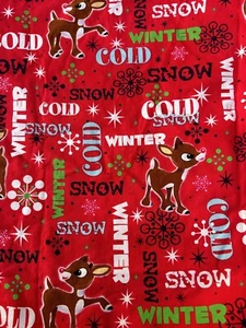 Rudolph Rentier mit roter Nase Cartoon Peeling Top blau Größe Large Urlaub Weihnachten - Bild 1 von 4