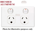 Clipsal Twin Switch Socket 10A 3-Pin Round Earth, Circuit Id Brushed Aluminium