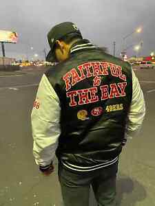 Mitchell Ness SF 49ERS Faithful To The BAY Throwback 2-Tone Varsity Satin Jacket