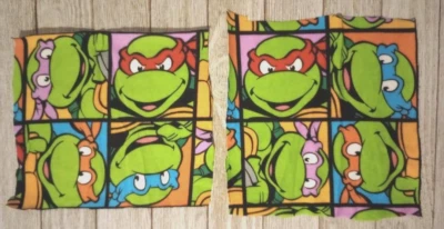 Teenage Mutant Ninja Turtles tecido divertido malha comprimento elástico 2 peças 6 x 6 polegadas novo - Imagem 1 de 2